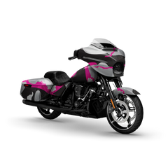 Ragged Magenta Tiger Motorcycle Wraps