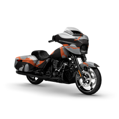 Ragged Orange Tiger Motorcycle Wraps