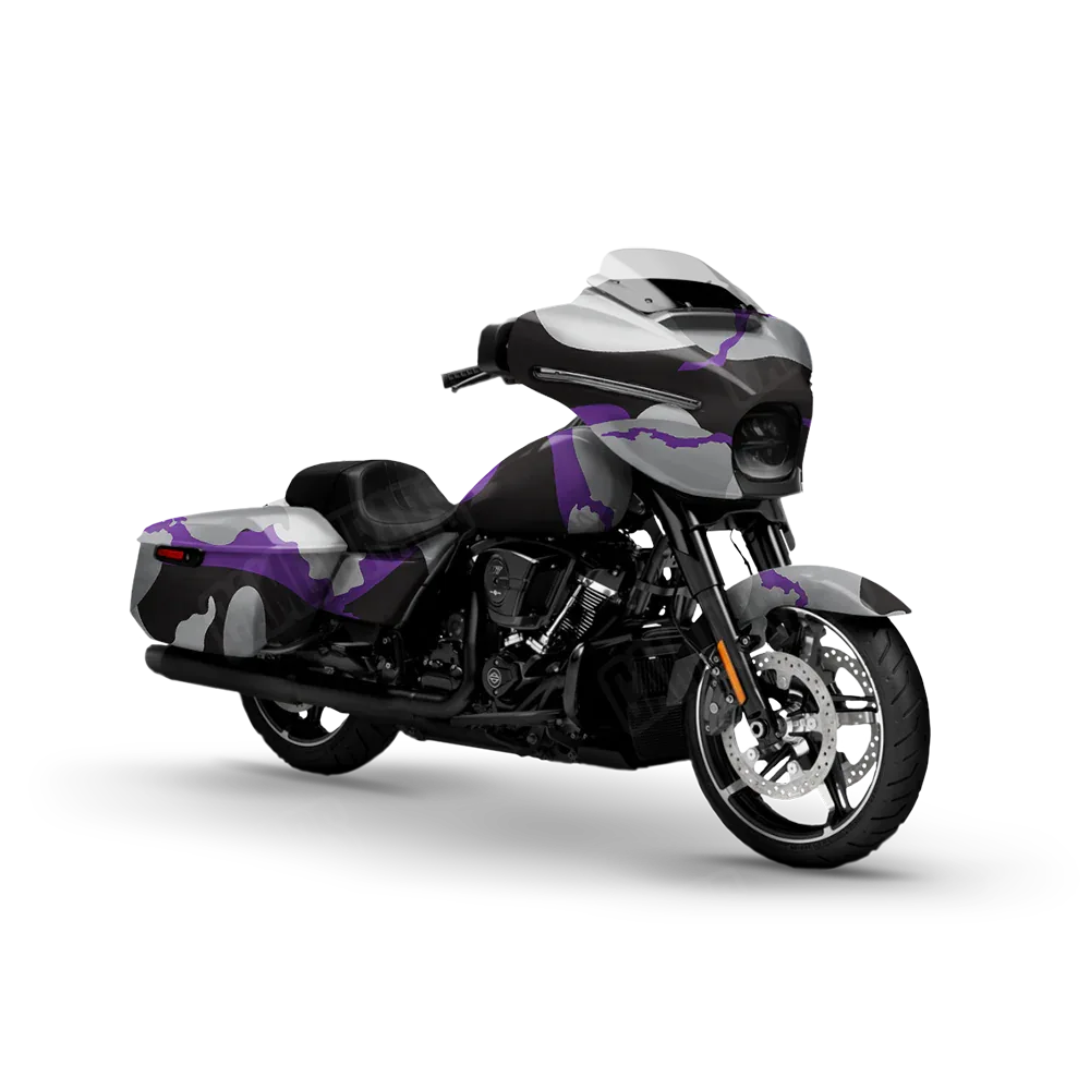 Ragged Purple Tiger Motorcycle Wraps