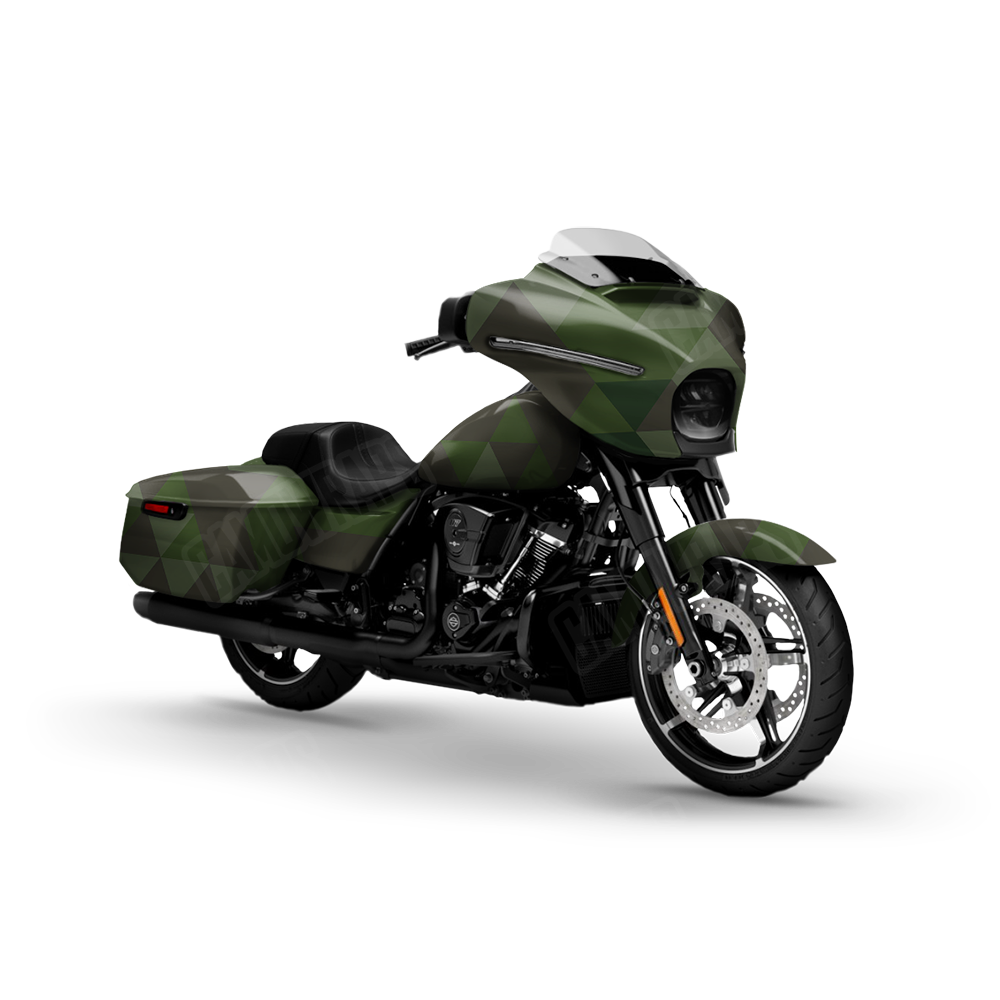 Triangle Army Dark Green Motorcycle Wraps