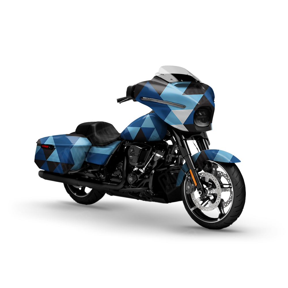 Triangle Baby Blue Motorcycle Wraps