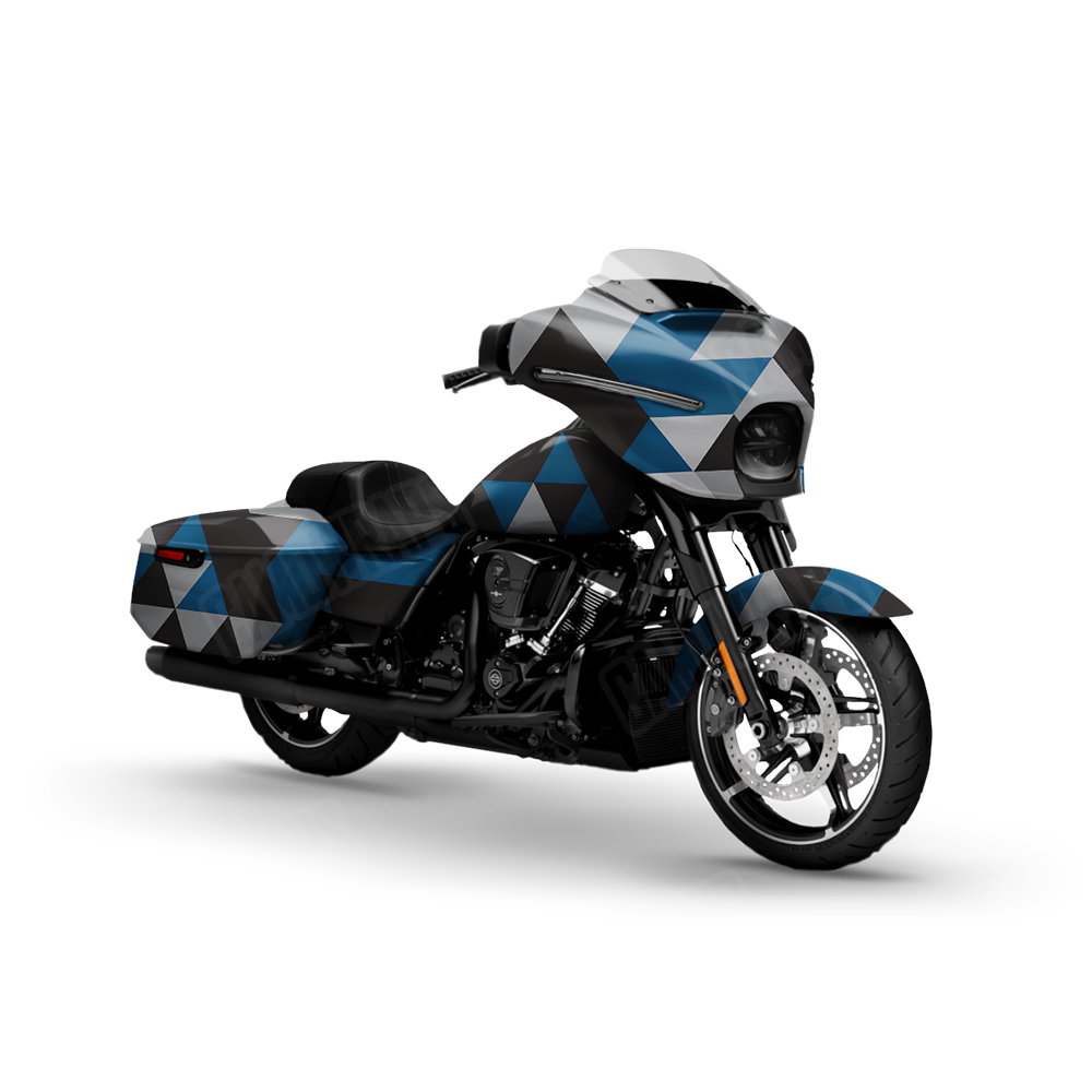 Triangle Blue Tiger Motorcycle Wraps