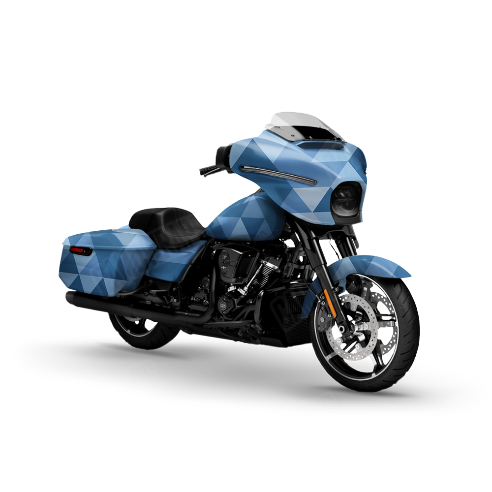 Triangle Cool Blue Motorcycle Wraps