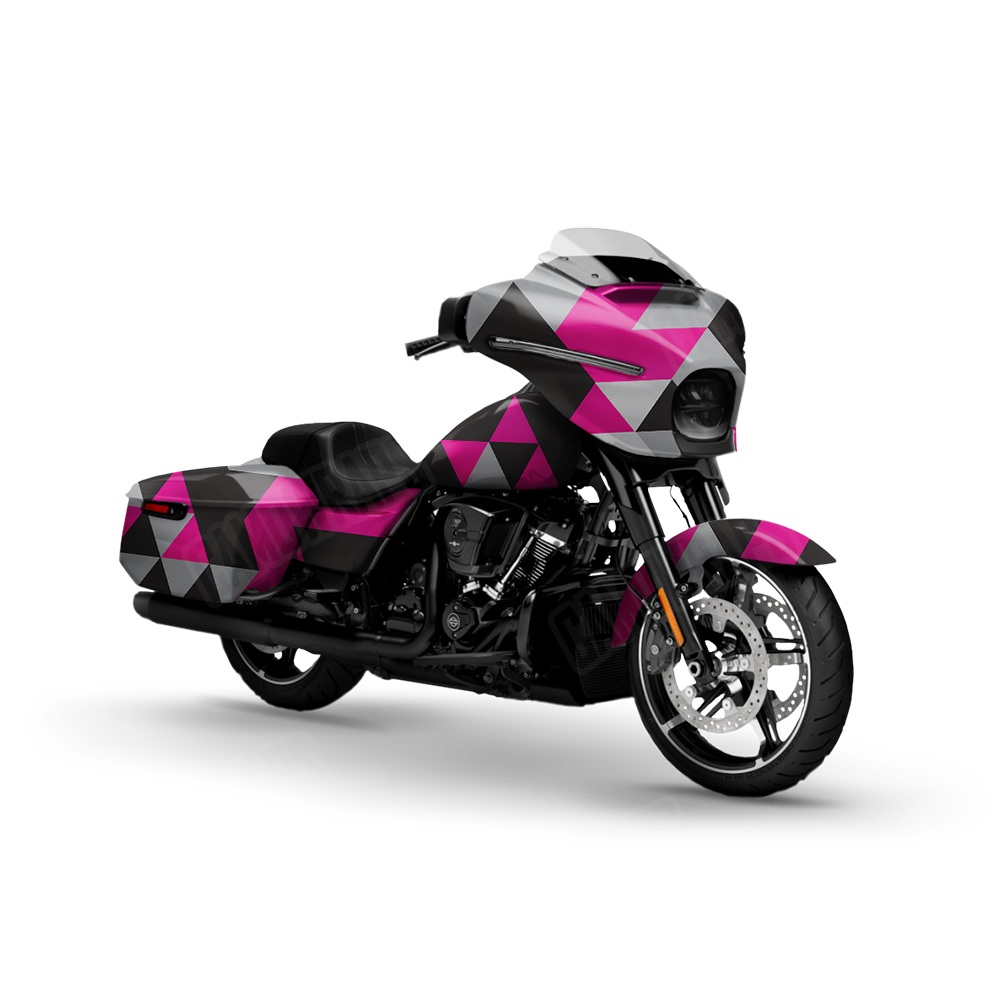 Triangle Magenta Tiger Motorcycle Wraps