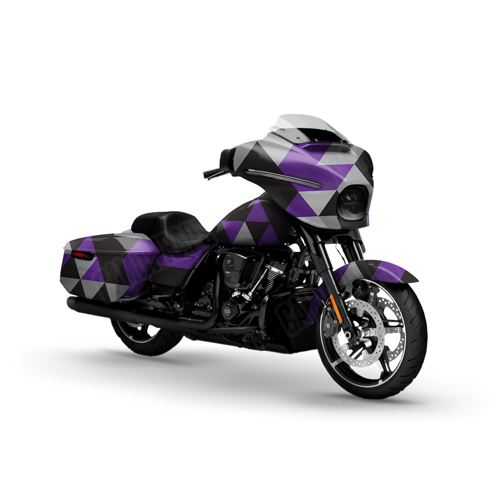 Triangle Purple Tiger Motorcycle Wraps