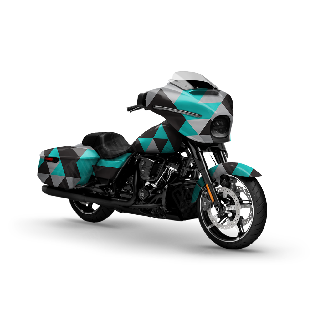 Triangle Tiffany Blue Tiger Motorcycle Wraps