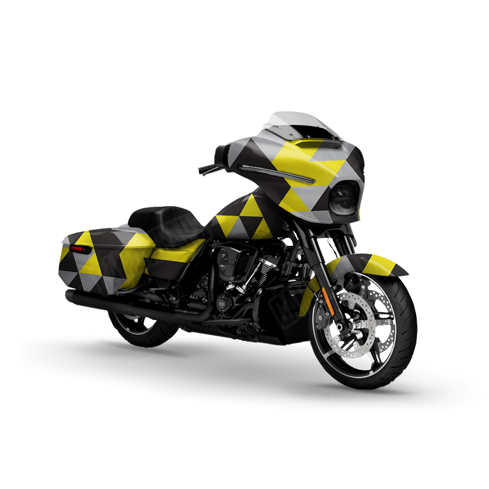 Triangle Yellow Tiger Motorcycle Wraps