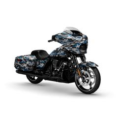 Classic Blue Tiger Motorcycle Wraps