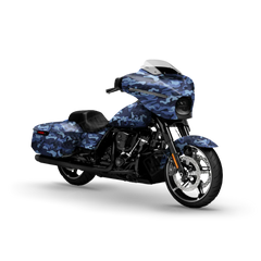 Classic Blue Urban Night Motorcycle Wraps