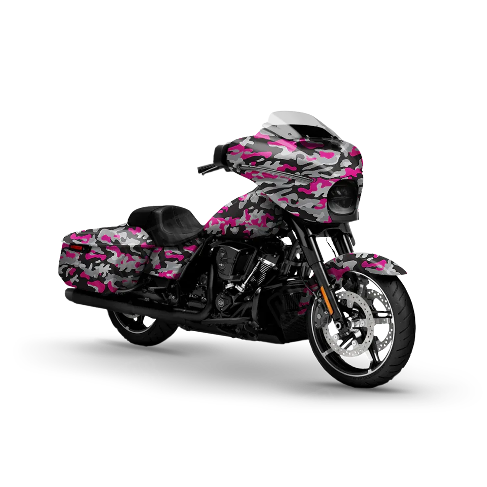 Classic Magenta Tiger Motorcycle Wraps