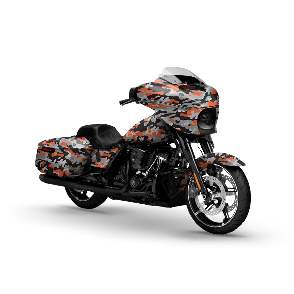 Classic Orange Tiger Motorcycle Wraps