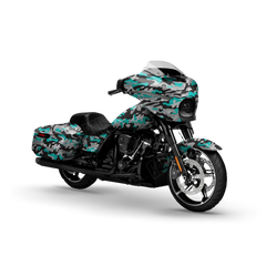 Classic Tiffany Blue Tiger Motorcycle Wraps