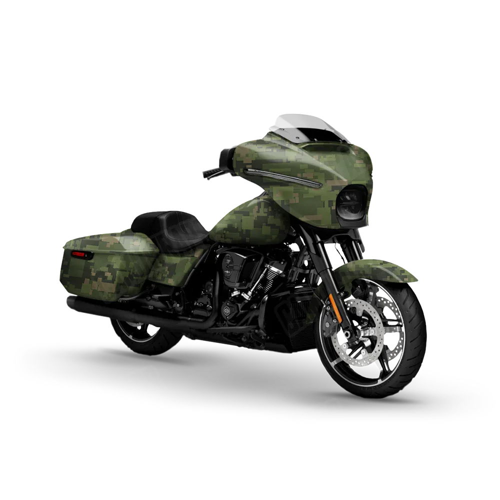 Digital Army Green Motorcycle Wraps