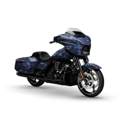 Digital Blue Midnight Motorcycle Wraps