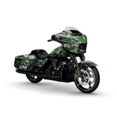 Digital Green Tiger Motorcycle Wraps