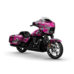 Digital Magenta Tiger Motorcycle Wraps