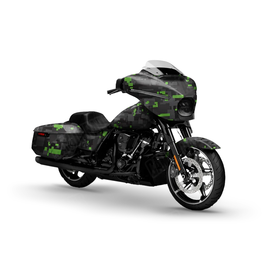 Digital Metro Green Motorcycle Wraps