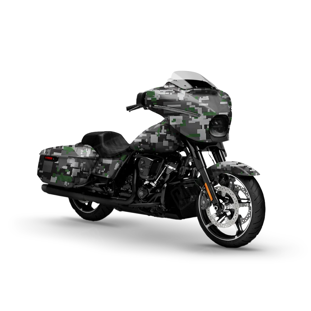 Digital Urban Green Motorcycle Wraps