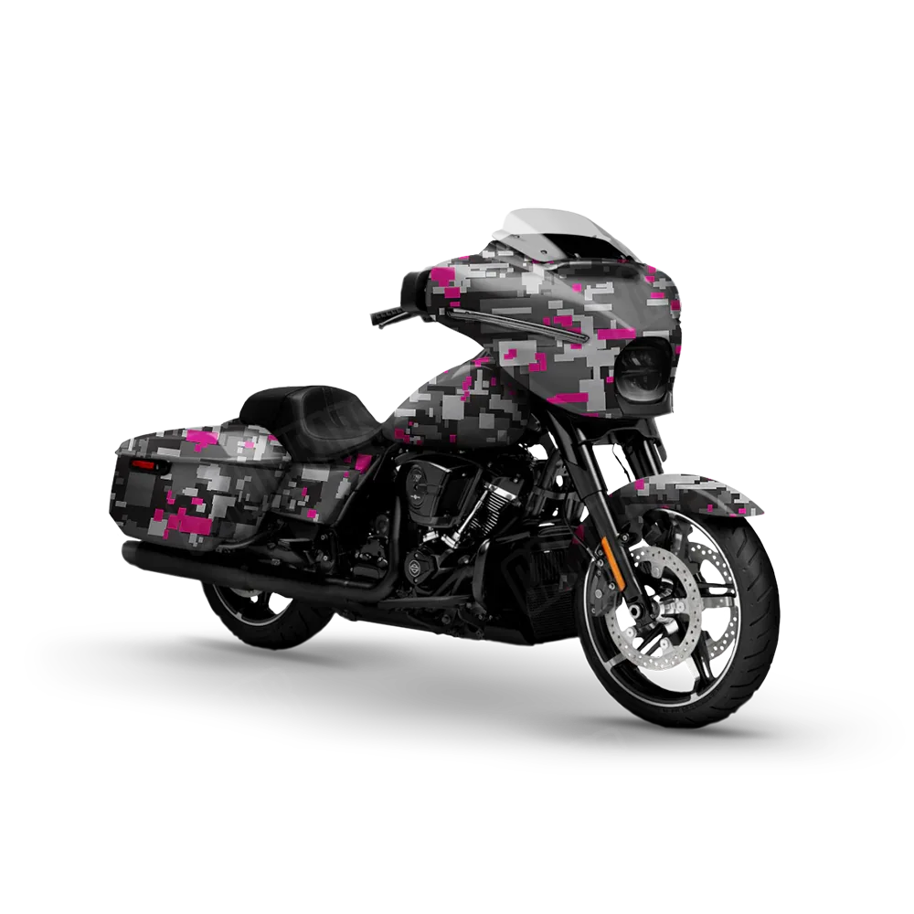 Digital Urban Magenta Motorcycle Wraps
