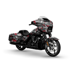 Digital Urban Red Motorcycle Wraps