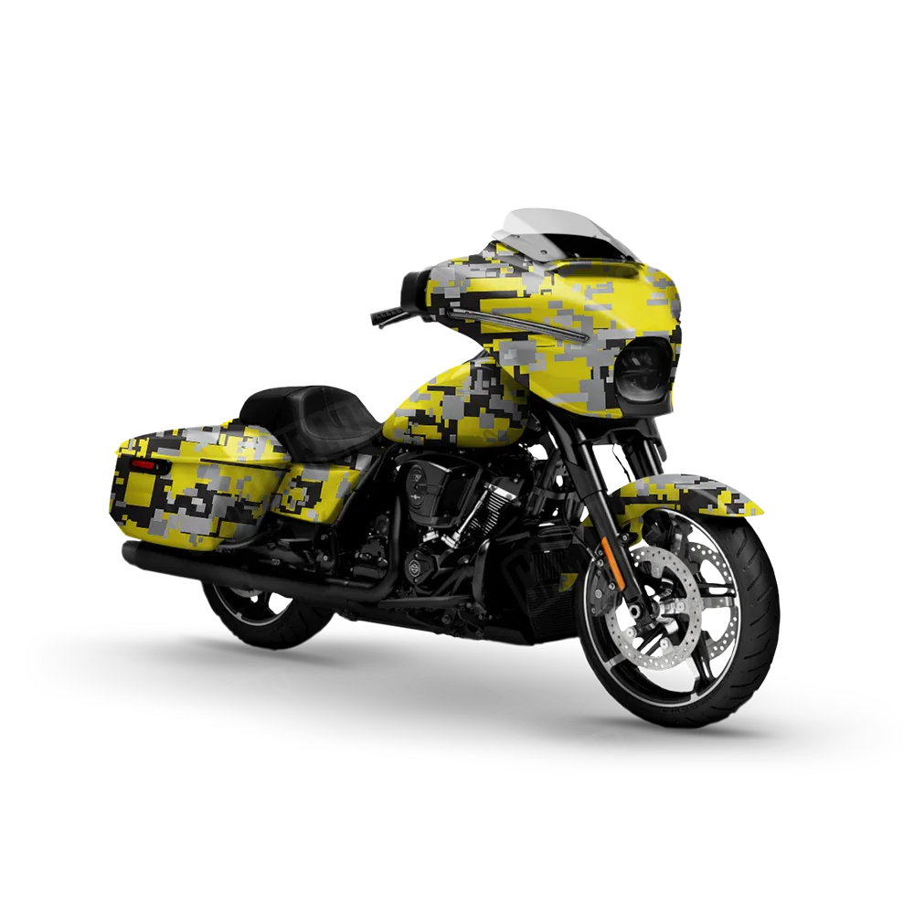 Digital Yellow Tiger Motorcycle Wraps