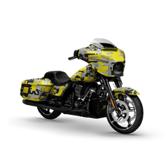 Digital Yellow Tiger Motorcycle Wraps