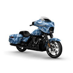 Ragged Cool Blue Motorcycle Wraps