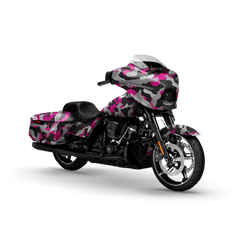 Ragged Magenta Tiger Motorcycle Wraps