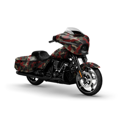 Ragged Militant Red Motorcycle Wraps