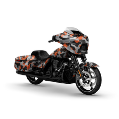 Ragged Orange Tiger Motorcycle Wraps