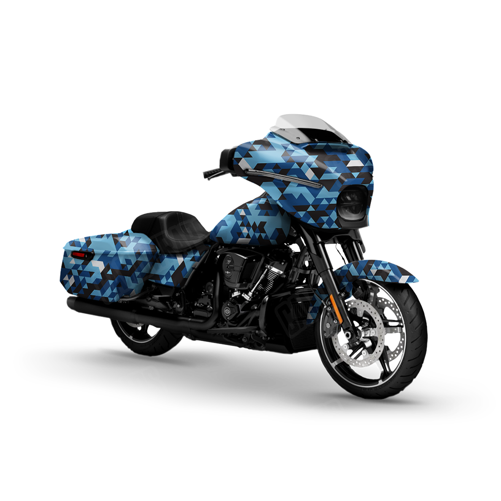 Triangle Baby Blue Motorcycle Wraps