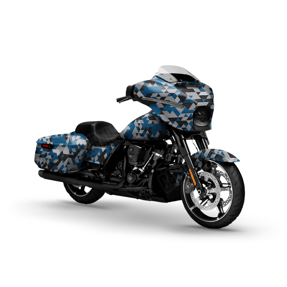 Triangle Blue Tiger Motorcycle Wraps