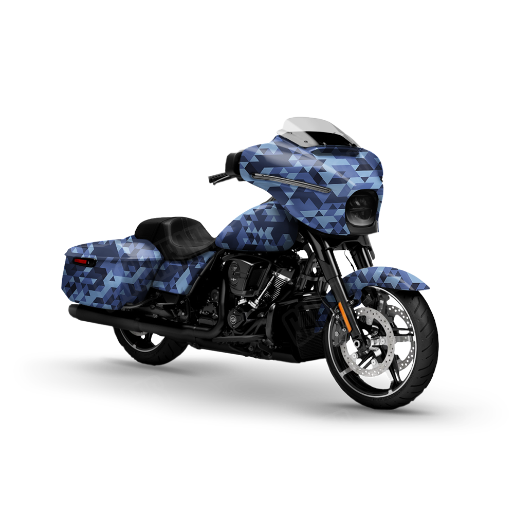Triangle Blue Urban Night Motorcycle Wraps