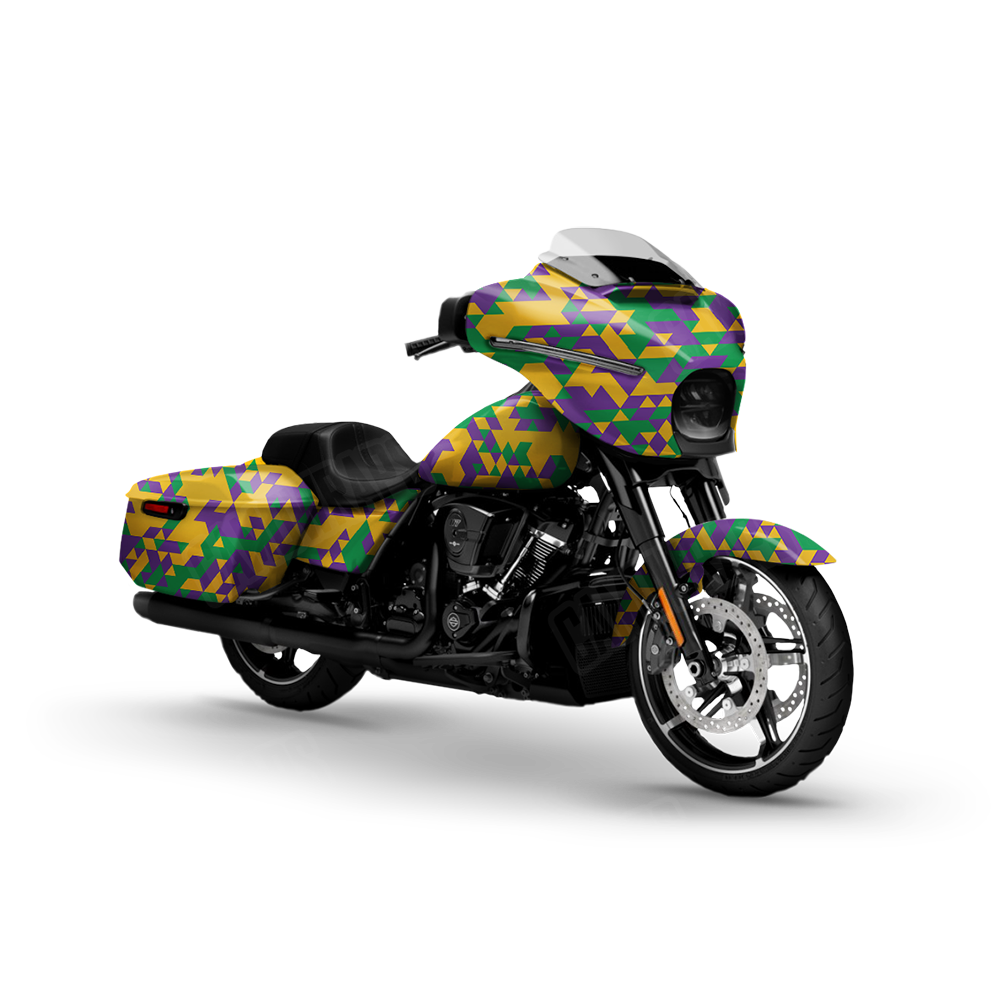 Triangle Mardi Gras Motorcycle Wraps