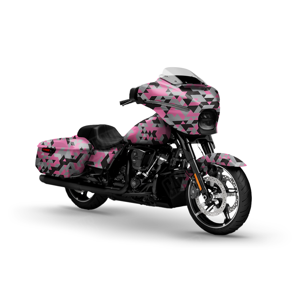 Triangle Pink Tiger Motorcycle Wraps