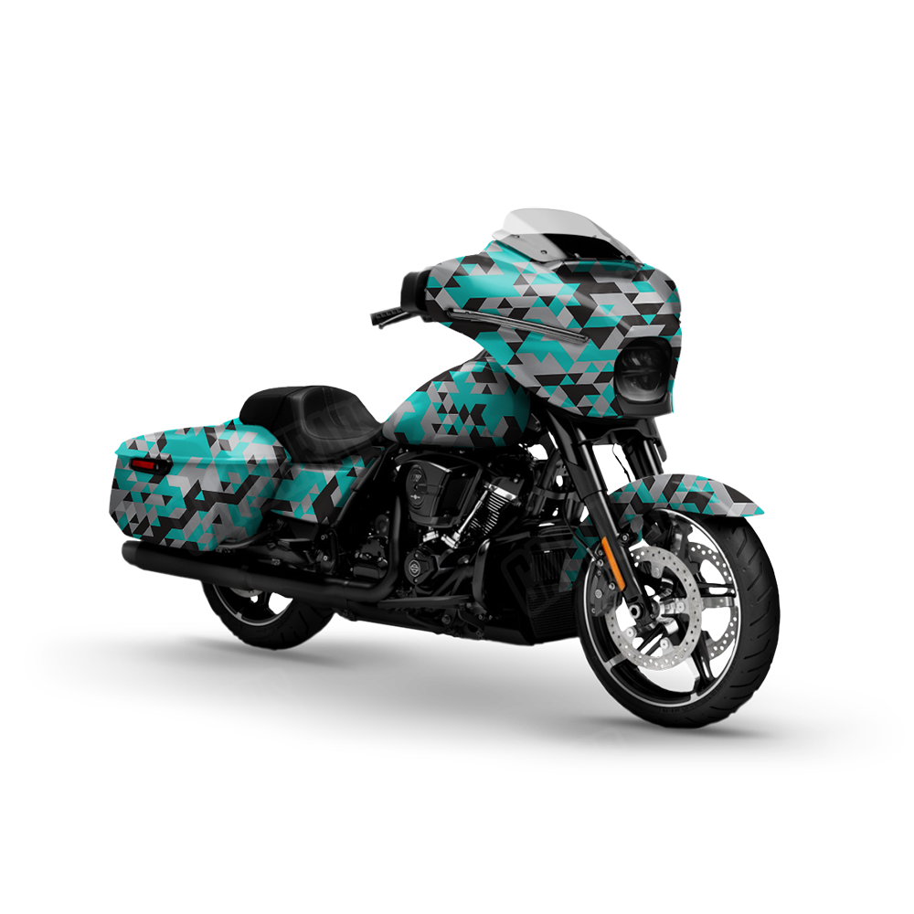 Triangle Tiffany Blue Tiger Motorcycle Wraps