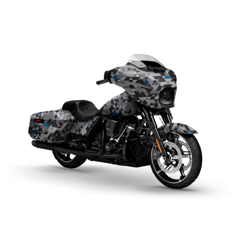 Triangle Urban Blue Motorcycle Wraps