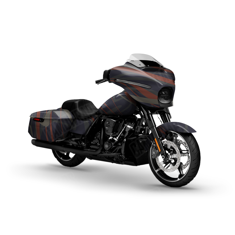 Liquid Smoke Blue Copper Motorcycle Wraps