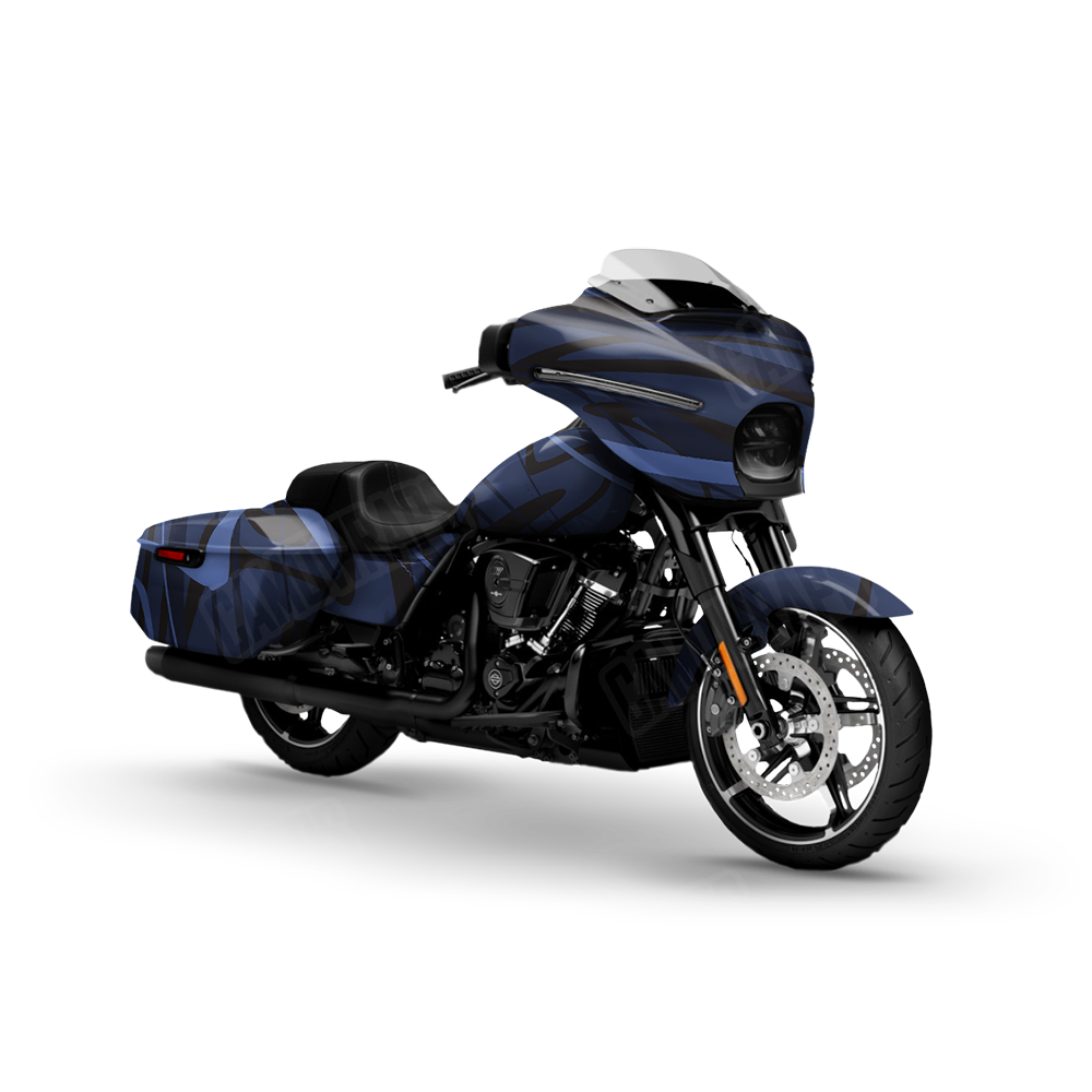 Liquid Smoke Blue Midnight Motorcycle Wraps