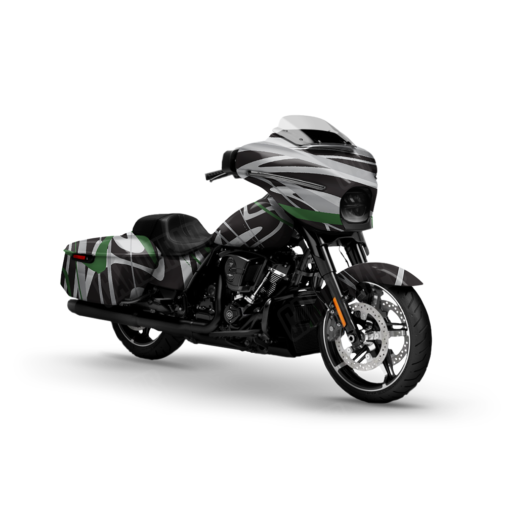 Liquid Smoke Green Tiger Motorcycle Wraps