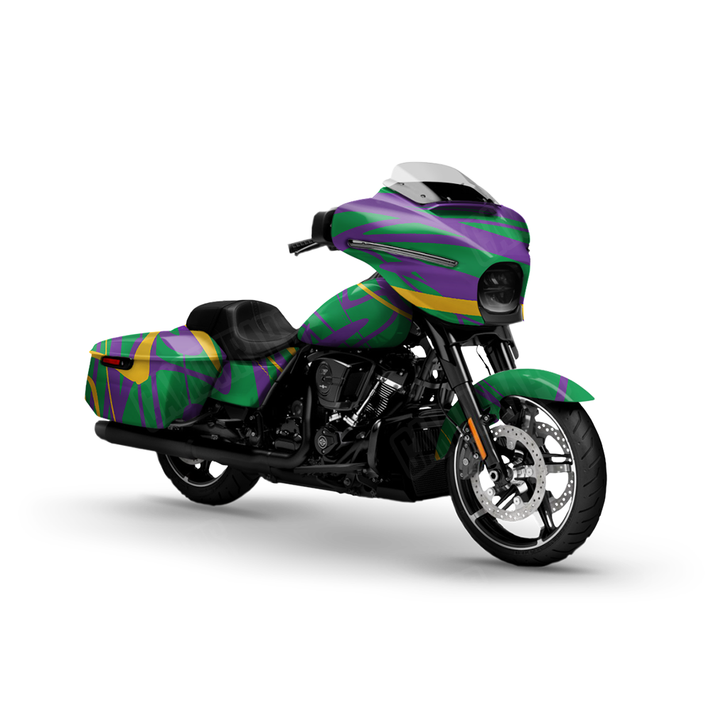 Liquid Smoke Mardi Gras Motorcycle Wraps