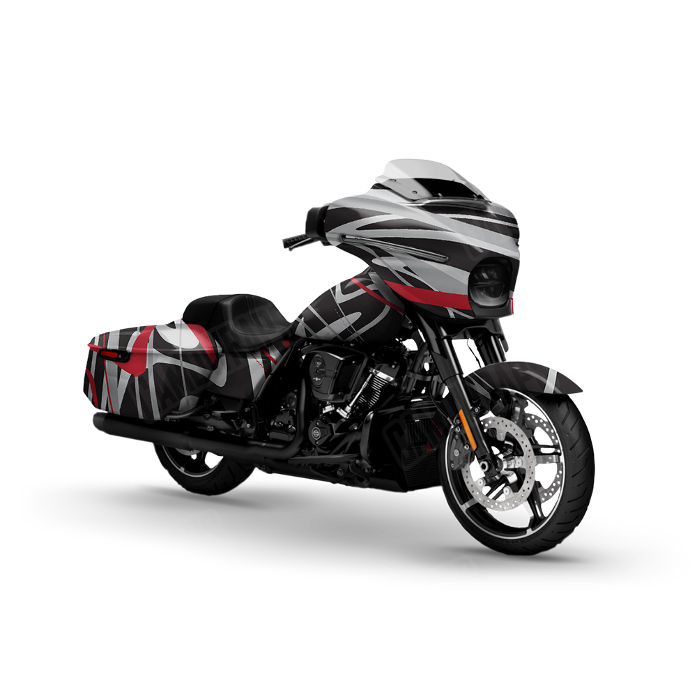 Liquid Smoke Red Tiger Motorcycle Wraps