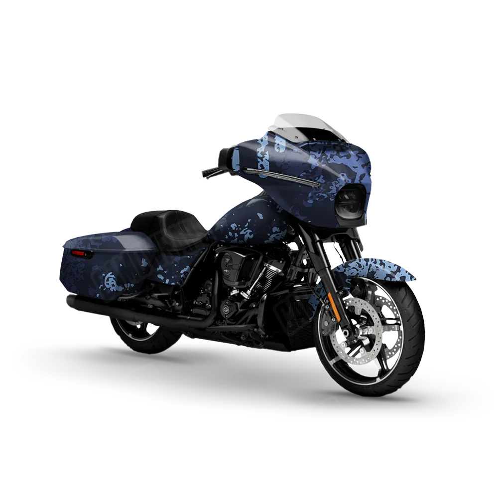 Pasted Blue Urban Night Motorcycle Wraps