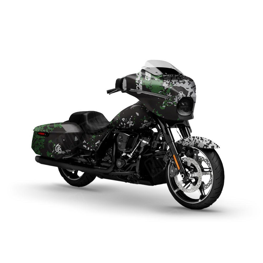 Pasted Green Tiger Motorcycle Wraps