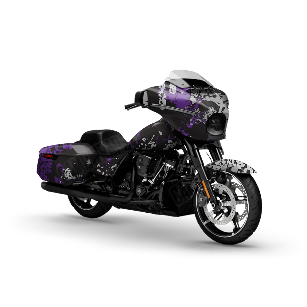 Pasted Purple Tiger Motorcycle Wraps
