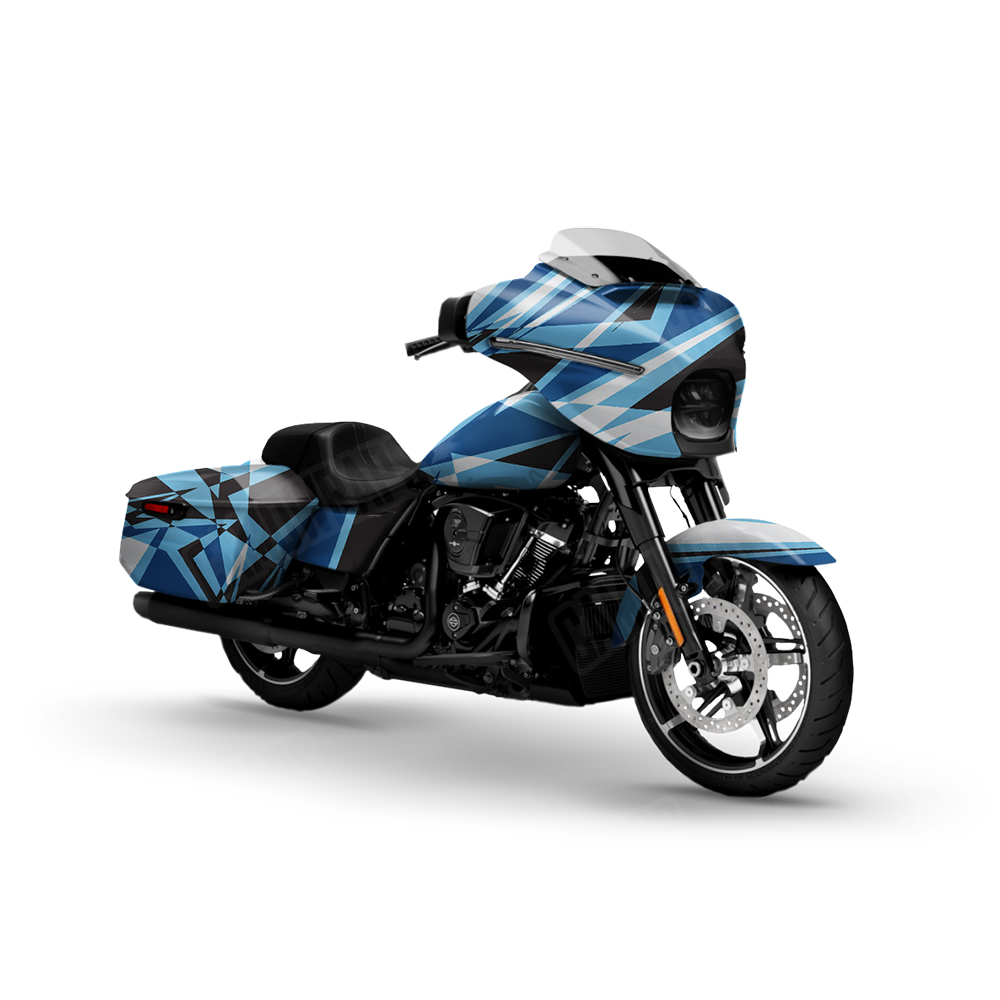 Sharp Baby Blue Motorcycle Wraps