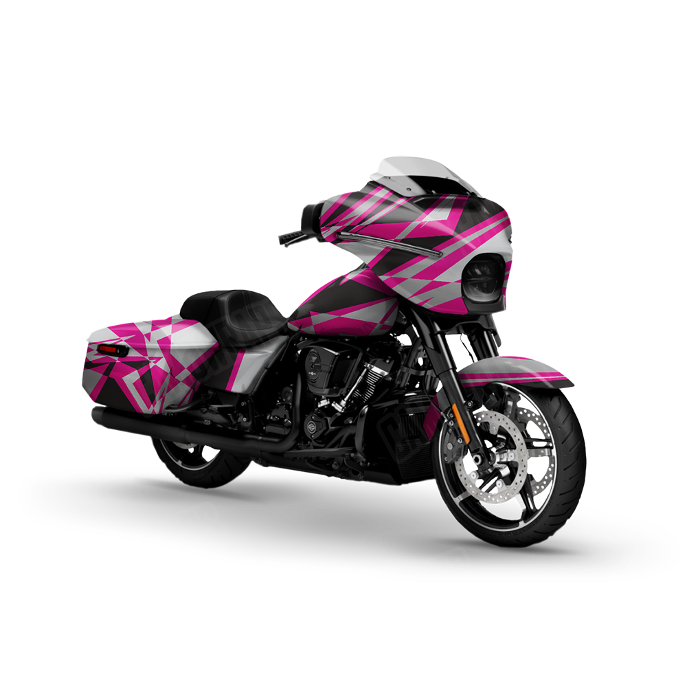 Sharp Magenta Tiger Motorcycle Wraps
