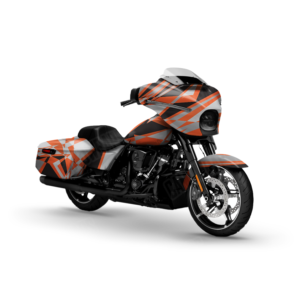 Sharp Orange Tiger Motorcycle Wraps