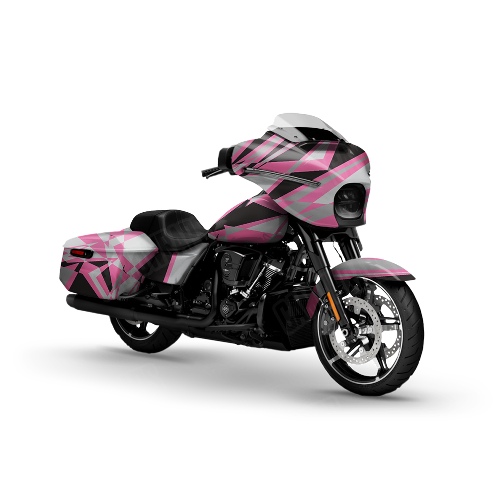 Sharp Pink Tiger Motorcycle Wraps