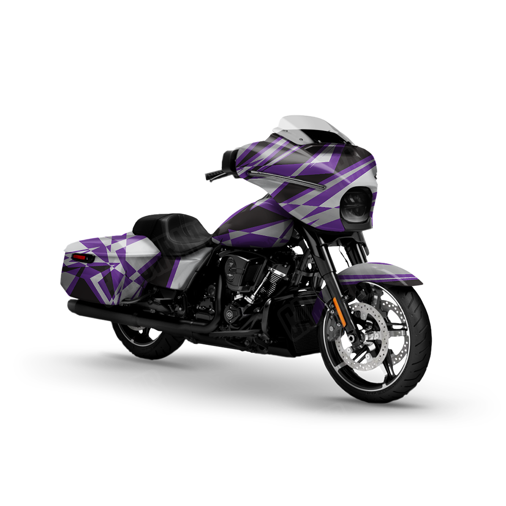 Sharp Purple Tiger Motorcycle Wraps
